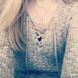 Tan/cream V Neck Sweater